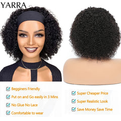 Brazilian Kinky Curly Headband Wig